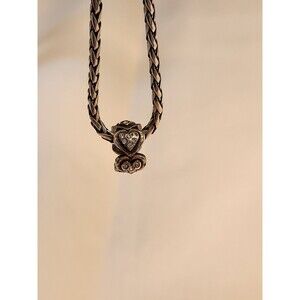 Brighton Corazon Spacer Bead Charm Silver Plated with Crystal Accents